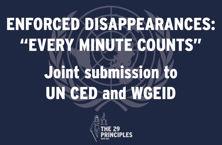 Enforced disappearances: “Every minute counts” | Joint submission to UN CED and WGEID